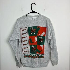 Vintage 90s Miami Canes Tultex Crewneck Sz L